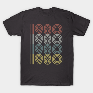 1980 T-Shirt - 1980 Birth Year Retro Style by Elsie Bee Designs